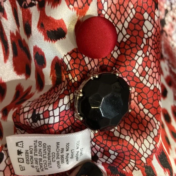 Dennis by Dennis Basso Women’s Red Spring Coat Size Large Festive color, EUC. - Picture 9 of 17